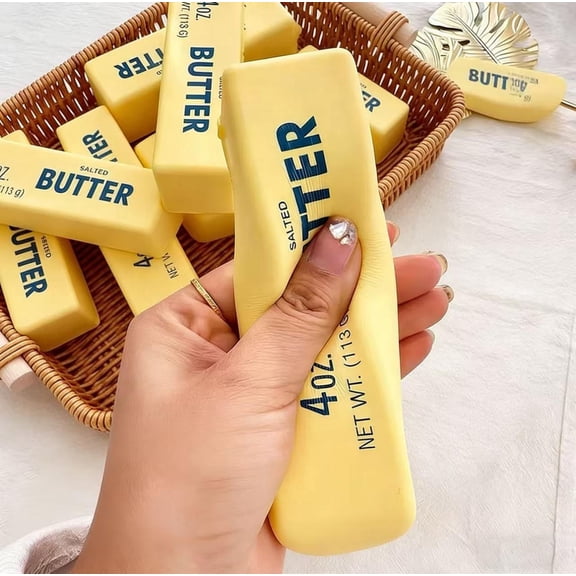 ALKL Slow Rising Realistic Butter Shaped Butter Stick Stress Ball Yellow (1 Piece)