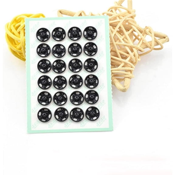 Mini Button Buckle Invisible Metal Snap Buttons Fasteners Press Studs Buttons for Sewing Clothing(Black,6mm)