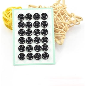 Mini Button Buckle Invisible Metal Snap Buttons Fasteners Press Studs Buttons for Sewing Clothing(Black,6mm)
