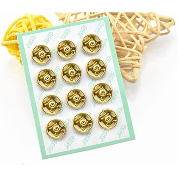 Mini Button Buckle Invisible Metal Snap Buttons Fasteners Press Studs Buttons for Sewing Clothing(Golden,10mm)