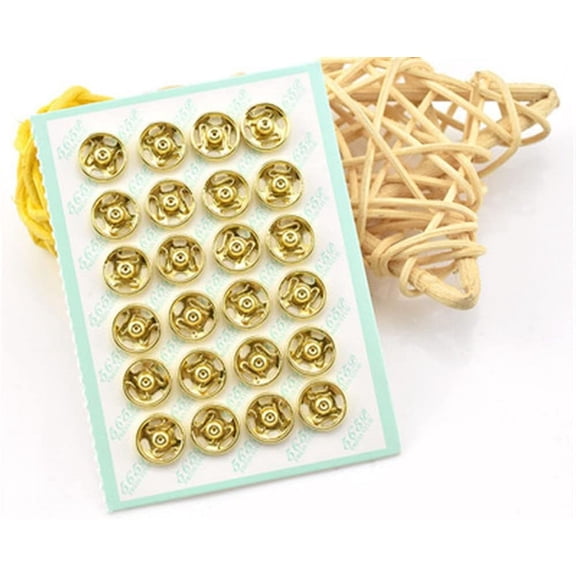 Mini Button Buckle Invisible Metal Snap Buttons Fasteners Press Studs Buttons for Sewing Clothing(Golden,9mm)