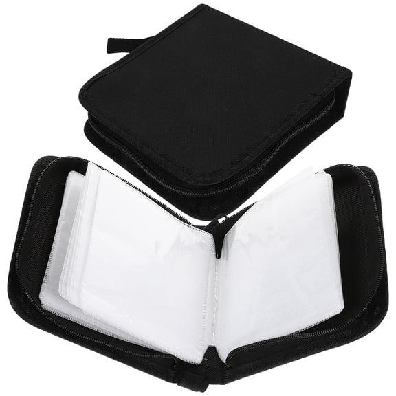 Mini CD Package Storage Box Zipper Bag Binder Files Folders DVD Case for Car 2 Pcs