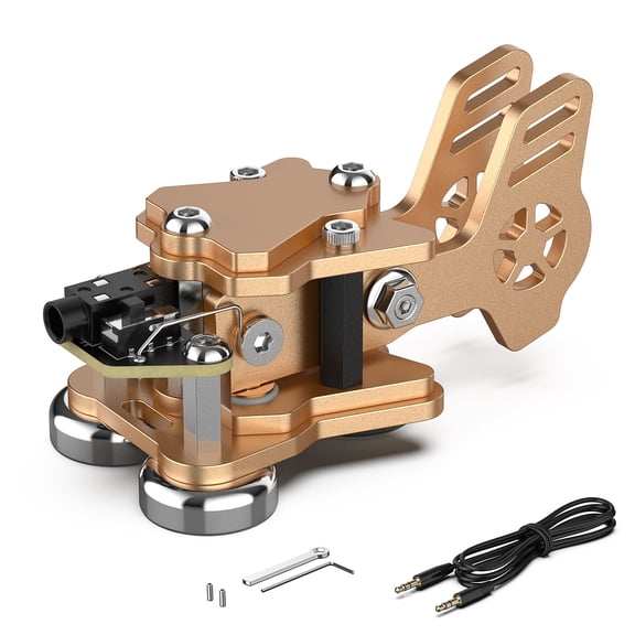 Mini CW Key Automatic Morse - PUTIKEEG Morse Code Keyer Shortwave Radio Morse Telegraph Key Lambic Double Paddle Morse Code Key Aluminum Alloy CW Morse Code Key Three Neodymium Magnets Base - Golden