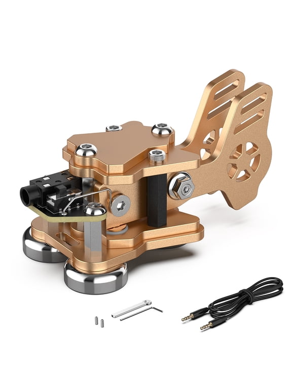 Mini CW Key Automatic Morse - PUTIKEEG Morse Code Keyer Shortwave Radio Morse Telegraph Key Lambic Double Paddle Morse Code Key Aluminum Alloy CW Morse Code Key Three Neodymium Magnets Base - Golden