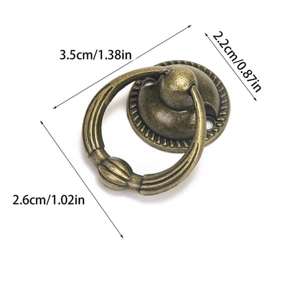 Mini Cabinet Drawer Pulls Antique Cupboard Handle Vintage Ring Pulls Creative Decorative Furniture Handles Durable