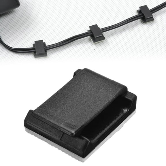 Mini Cable Clips 3M Adhesive, Multipurpose Cord and Wire Organizer for Cable Management Mini (12mm x 9mm) Reusable Cable Ties (Black)