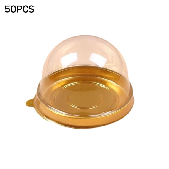 Mini Cake Containers With Clear Dome Lids, Clear Plastic Disposable Individual Small Baking Box for Desserts,cupcake, Mooncake, Cheesecake, Cocoa Bomb, Strawberry V6D4