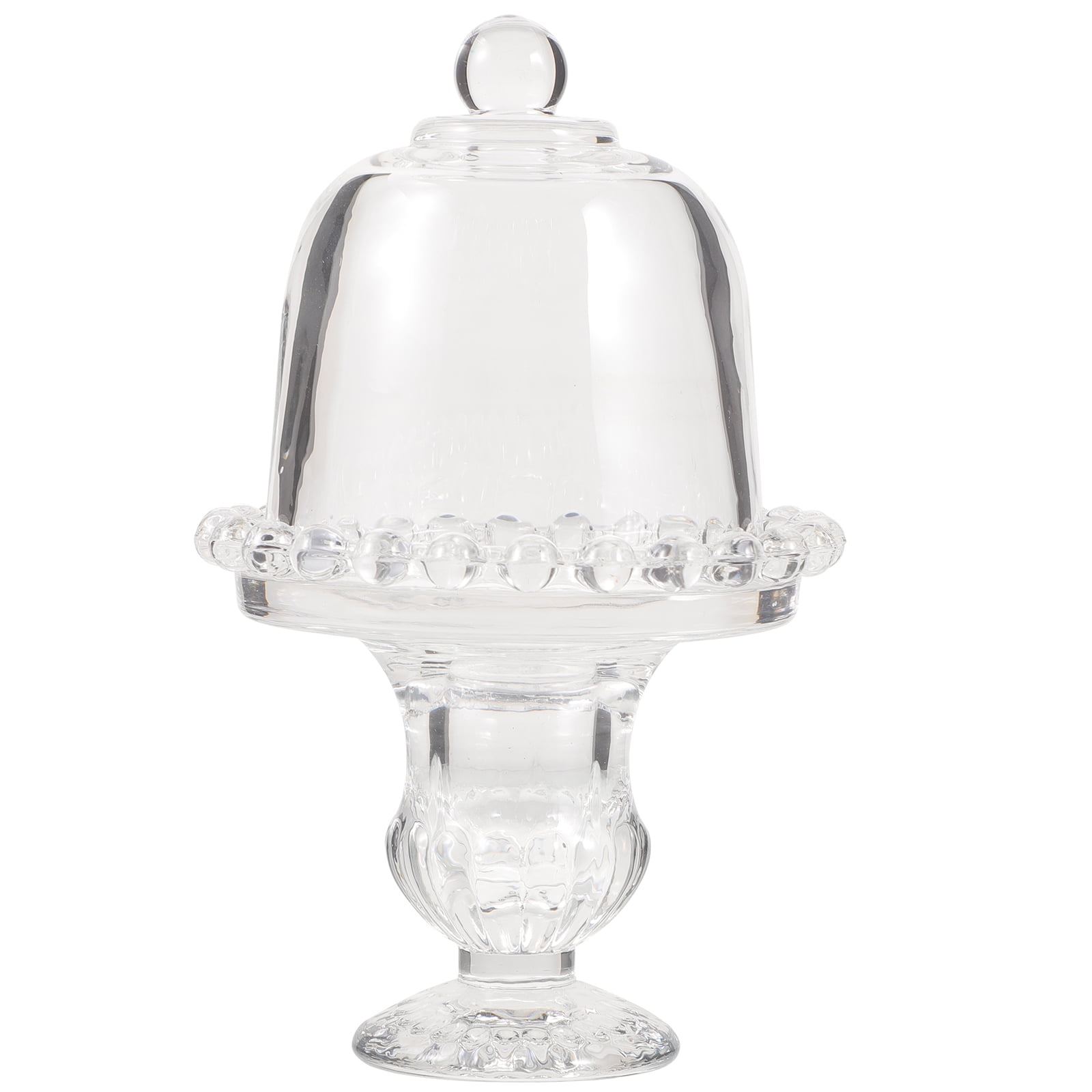 Mini Cake Plate Glass Cupcake Stand with Dome Cover Small Cake Display