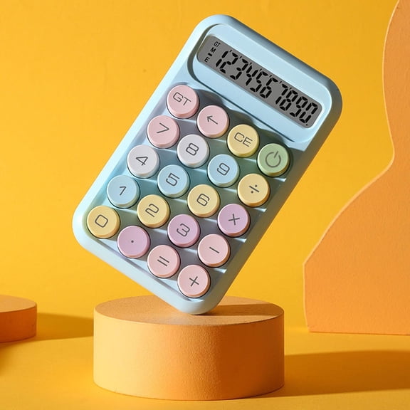 Mini Calculator 12 Digit with Big Buttons, Portable Desk Tool for School Office Use