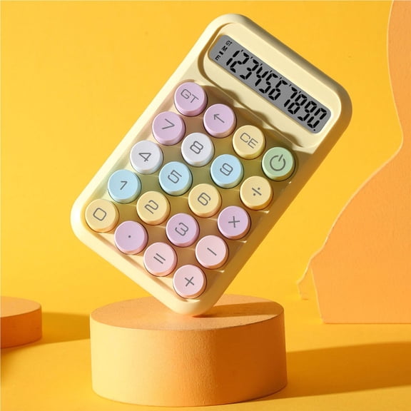 Mini Calculator 12 Digit with Big Buttons, Portable Desk Tool for School Office Use