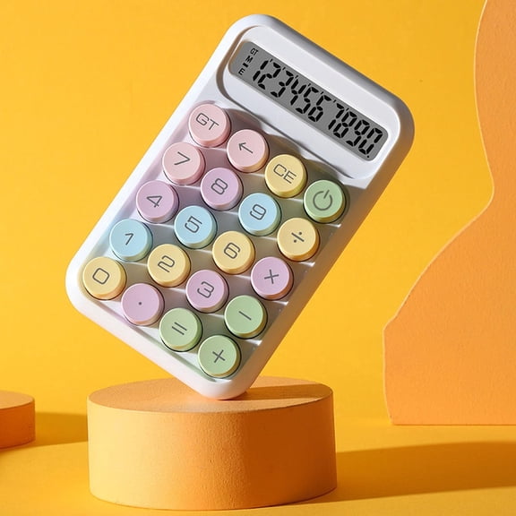 Mini Calculator 12 Digit with Big Buttons, Portable Desk Tool for School Office Use