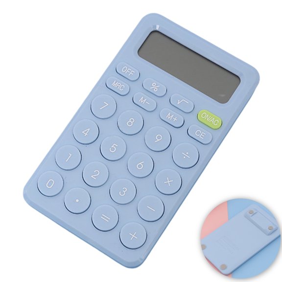 Mini Calculator Big Button Non-slip Base Arithmetic Portable 8-Digit Desktop Handheld Small Calculator for Student, Sky Blue