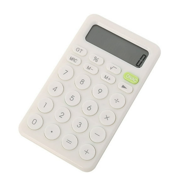 Mini Calculator Big Button Non-slip Base Arithmetic Portable 8-Digit Desktop Handheld Small Calculator for Student,White