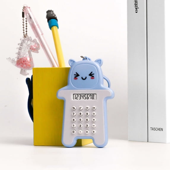 Mini Calculator Key Ring,Cute Calculator Keychain Pendant,Arithmetic Calculator Pocket Calculator 8 Digits,Portable Electronic Calculator Pendant,Fun Keychain Decorations for Kids
