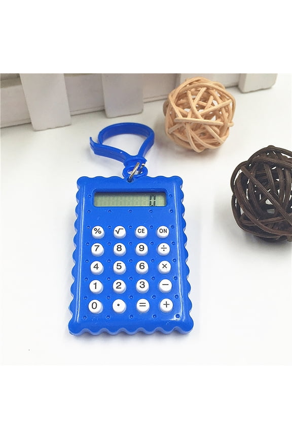 Mini Calculator Keychain Calculator, Portable Student Exam Calculator with 8 Digit LCD Display, Cute Pocket Calculator Battery Powered for School Office Accounting Homework Travel Supplies