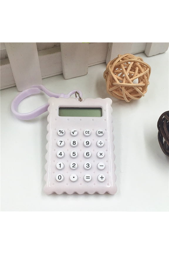 Mini Calculator Keychain Calculator, Portable Student Exam Calculator with 8 Digit LCD Display, Cute Pocket Calculator Battery Powered for School Office Accounting Homework Travel Supplies