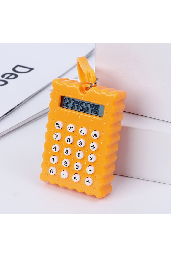 Mini Calculator Keychain Calculator, Portable Student Exam Calculator with 8 Digit LCD Display, Cute Pocket Calculator Battery Powered for School Office Accounting Homework Travel Supplies