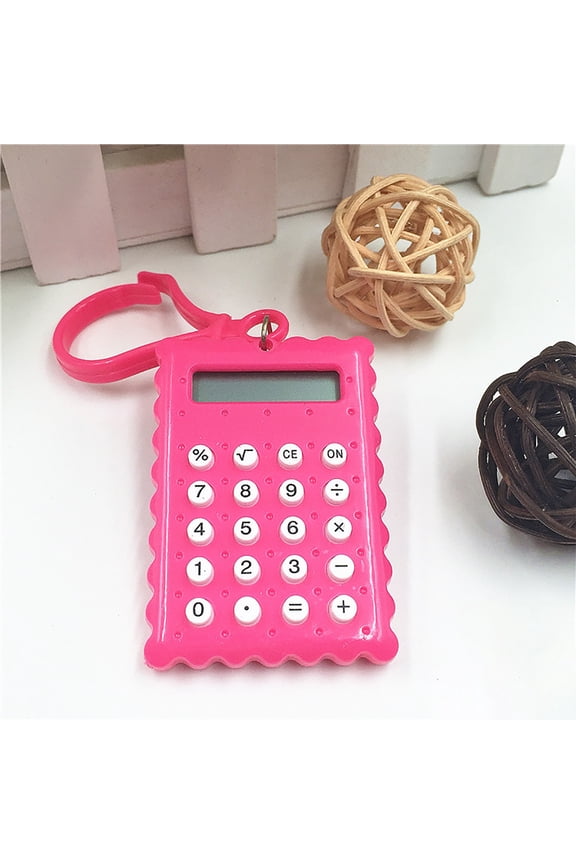 Mini Calculator Keychain Calculator, Portable Student Exam Calculator with 8 Digit LCD Display, Cute Pocket Calculator Battery Powered for School Office Accounting Homework Travel Supplies
