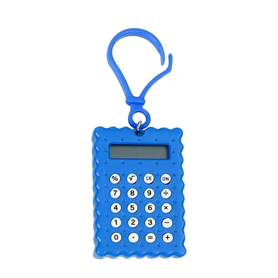 Mini Calculator Keychain Portable Cute Cartoon Calculator Electronic Pocket Calculator with Key Ring for Supplies Key Decor(Biscuit)