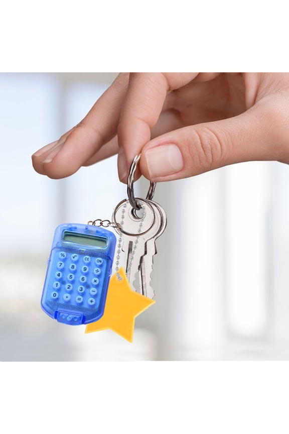 Mini Calculator Keychain Portable Electronic Calculator With Key Ring, Small Pocket Calculator For Students Office Business Travel, Digital Handheld Keyring Calculator
