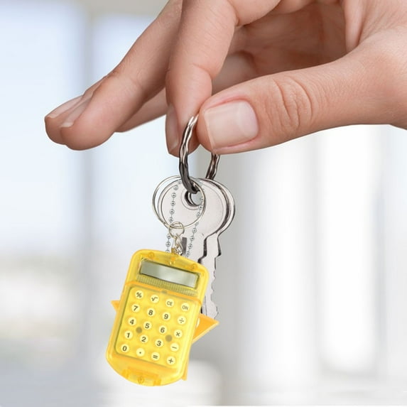 Mini Calculator Keychain Portable Electronic Calculator With Key Ring, Small Pocket Calculator For Students Office Business Travel, Digital Handheld Keyring Calculator