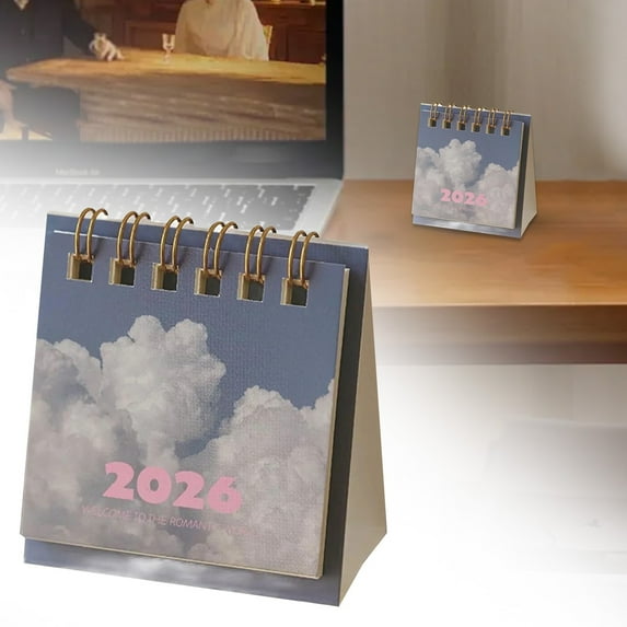 Mini Calendar 2026, Mini Desk Calendar 2026, Small Desk Calendars Tiny Standing Pocket Flip Calendars, Portable Small Daily Schedule Planner for School Home and Office Supplies