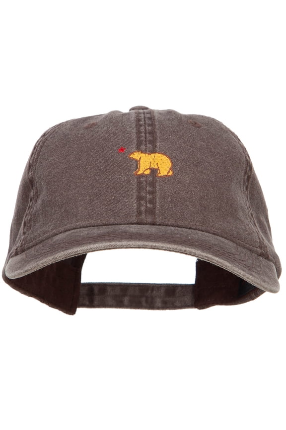 Mini Cali Bear Embroidered Washed Cap - Brown OSFM
