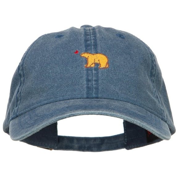 Mini Cali Bear Embroidered Washed Cap - Navy OSFM