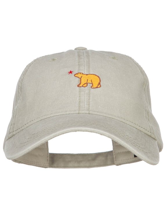 Mini Cali Bear Embroidered Washed Cap - Stone OSFM