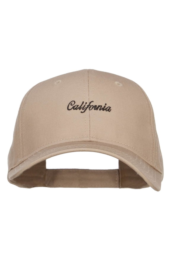 Mini California Embroidered Cotton Cap - Khaki OSFM