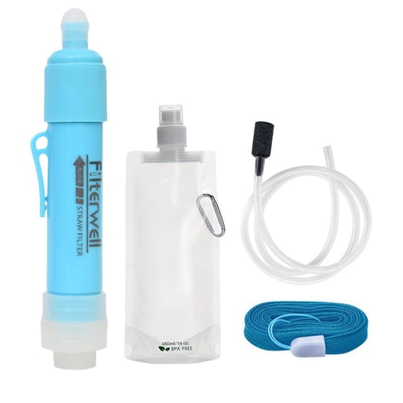 Mini Cam Purification Water Filter Straw For Outdoor Or TUP plies Carbon Bag Fiber Emergency Water W1M9