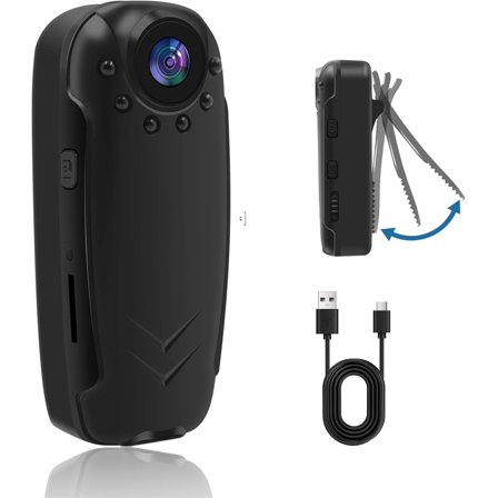 Mini Camera 1080P Wearable POV Cam, Action Camera with Night Vision Motion Detection 1500mAh-10 Hours Video Recording/Photo Taking, Small Cam for /Law Enforcement/Valentine's Day