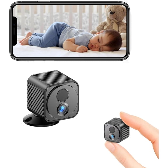 Mini Camera, 1080P Wireless Indoor Camera for Home Security, 60-Days Battery Life, AI Motion Detection Alerts, Auto Night Vision, Free Cloud Storage, No Need Micro SD Card, App Remote Viewing