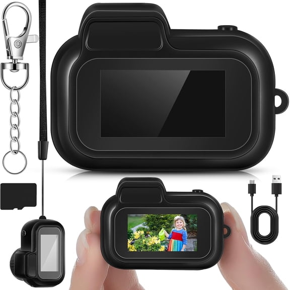 Mini Camera 1080p Small Nostalgia Retro Camera 100 Mins Life Portable Video for Photo Video Travel Study Recording(128gb)