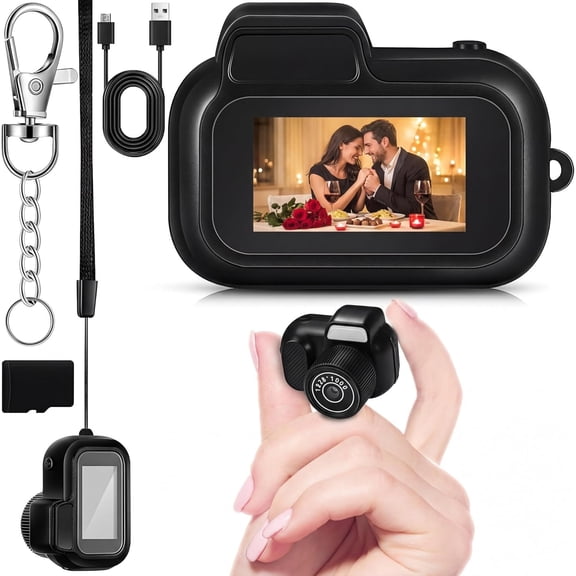 Mini Camera 1080p Small Nostalgia Retro Camera 100 Mins Life Portable Video for Photo Video Travel Study Recording(16gb)