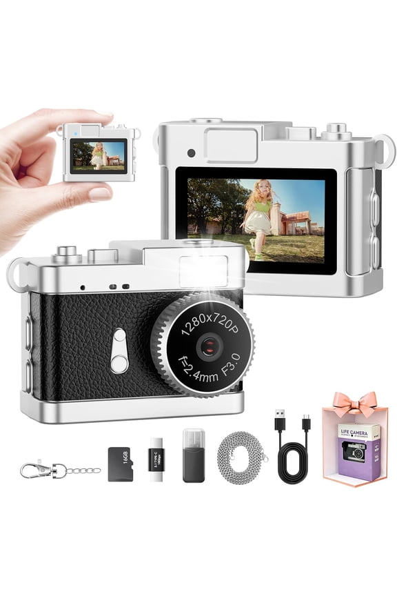 Mini  Camera-2MP  Mini Digital Camera with 16GB Card&Cool Keychains,Take Photos&Video Anywhere,Suitable for /Adults,Collectible  for Travel,Gathering&Holiday