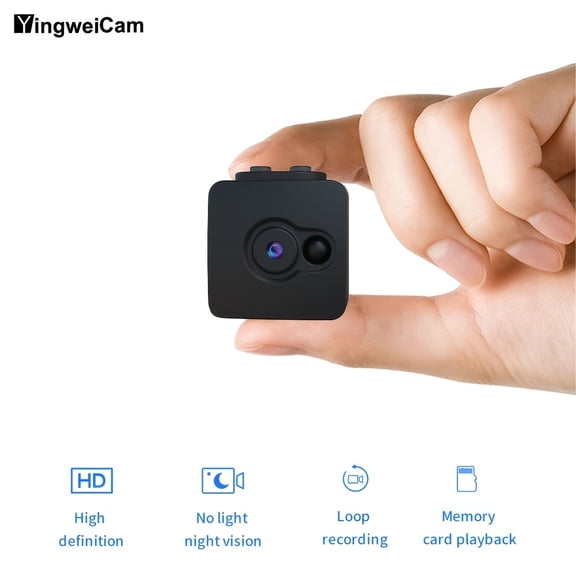 Mini Camera, HD Night Vision Pet Camera, Direct Video Recording, Supports 32GB SD Card, Includes Charging Cable & Portable Power, No WiFi
