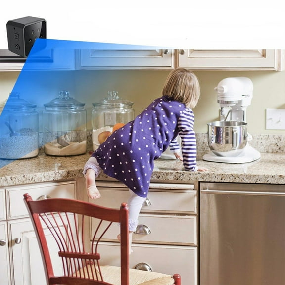 Mini Camera Night Vision 1080P HD Video Recorder,IR Camera With 140° Wide Angle Lens 360° Rotatable Bracket For Home Office Meeting