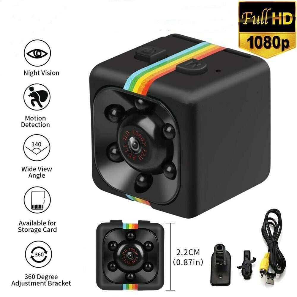 Mini Camera Night Vision 1080P HD Video Recorder Portable Tiny with Night Vision and Motion Detection Camera for Drones, FPV, Home and Office Surveillance
