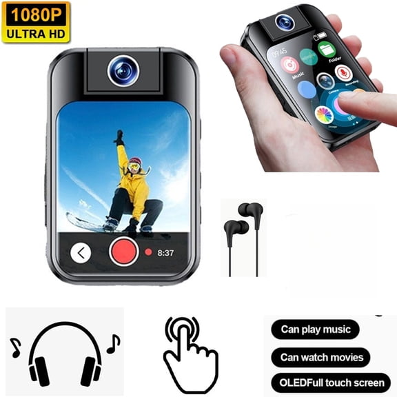 Mini Camera, Portable Camera, with Headphones, Pocket Camera, with 32GB Card