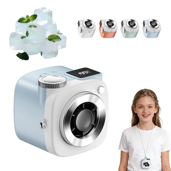 Mini Camera Shaped Portable Fan with Lanyard,Portable Handheld USB Rechargeable & Neck Fans with 199-Speed Turbo Cooling for Outdoor, Office, Travel Camping