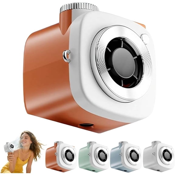 Mini Camera Shaped Portable Fan, Small Personal Quiet Desk Fans with 199-Speed Turbo Cooling,Cute Compact Handheld Clip on Fan Strong Airflow That Blow Cold Air for Car Outdoor Office Desk Use