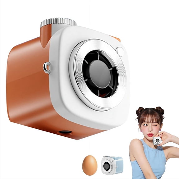 Mini Camera Shaped Portable Fan with Lanyard, 199-Speed Turbo Cooling Handheld Fan for Office Outdoor Desk Travel