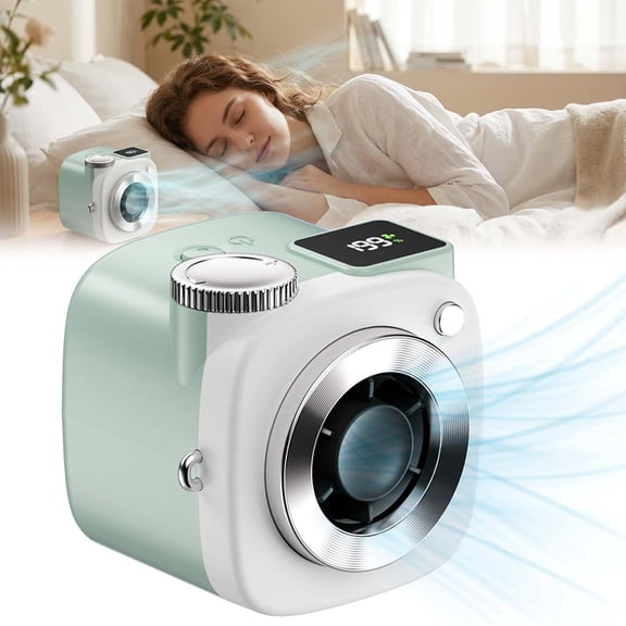 Mini Camera Shaped Portable Fan with Lanyard, Mini Camera Style Portable Fan, Handheld & Neck Fans for Outdoor, Office, Personal Cooling (Green)