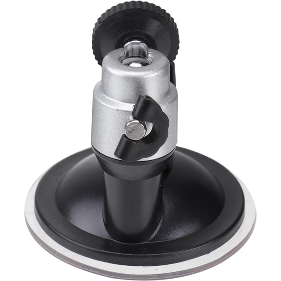 Mini Camera Suction Cup Mount, Car Dashboard Windshield Stand with 1/4 Tripod Mount, 360 Swivel Head and Lock Knob, Hard Plastic Rubber Build
