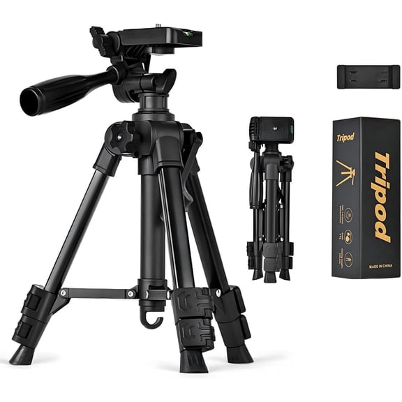 MISTYPAEKS 25" Mini Camera Tripod with 3-Way Pan Head, Portable Desktop Stand for iPhone, DSLR and Projector