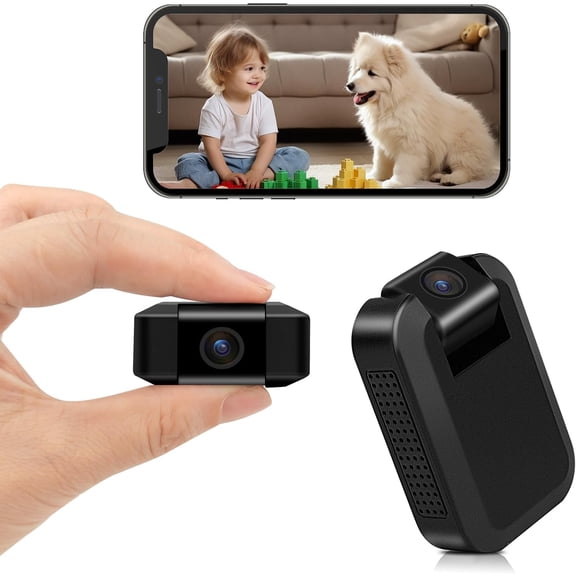 Mini Camera WiFi Hidden 1080P HD Small Wireless Surveillance Nanny Cam with 180Rotating Lens Motion Detection Night Vision for Indoor Outdoor