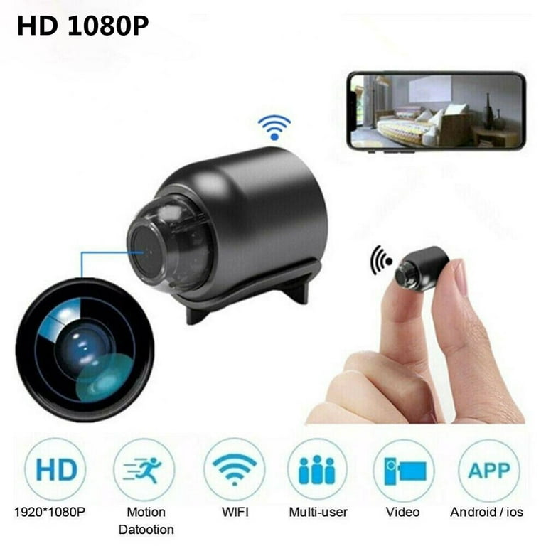  Mini Camera, Wireless WiFi Motion Detects Magnetic Camera, HD  1080P Portable Home Security Cameras Covert Nanny Cam Small Indoor Outdoor  White Video Recorder Motion Activated Night Vision (White) : Electronics