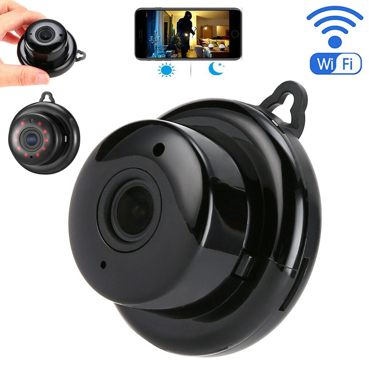 Mini Camera WiFi Wireless Video Camera 1080P HD Small Home Security Surveillance Cameras, Portable Nanny Cam with Night Vision Motion Detection for Car Indoor Outdoor