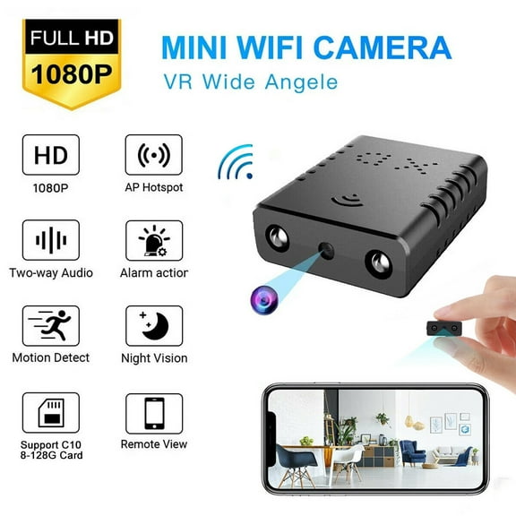 Mini Camera WiFi Wireless Video Camera 1080P HD Small Home Security Surveillance Cameras,Portable Tiny Nanny Cam with Night Vision Motion Detection for Car Indoor Outdoor